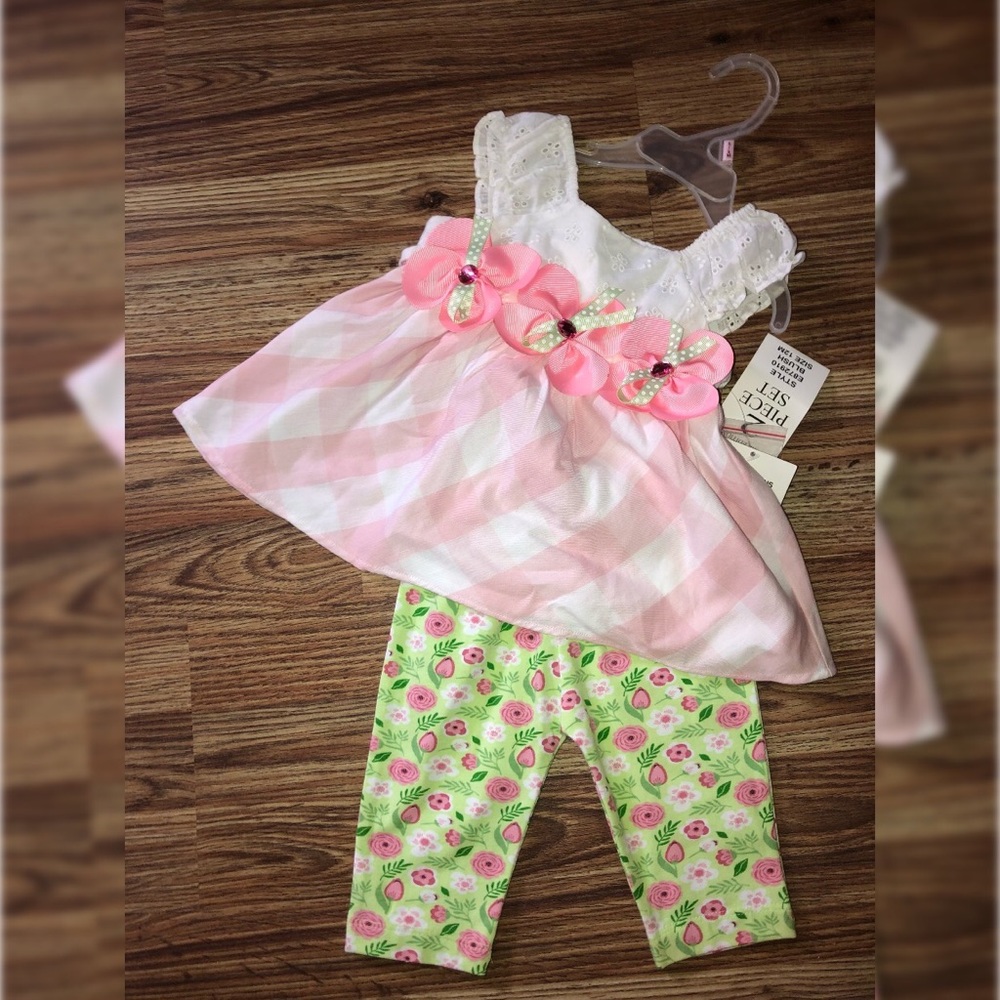Baby Girl 2 piece floral outfit 12m